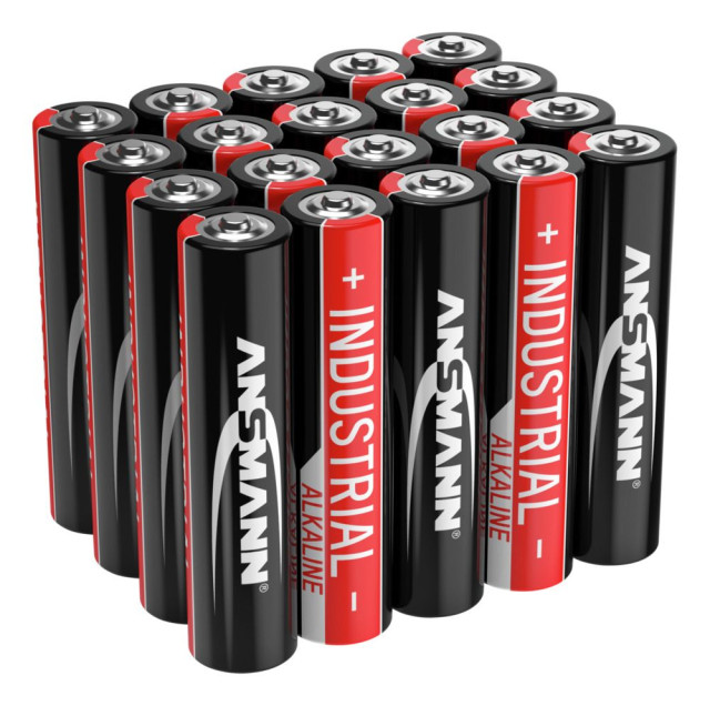 20 Piles Alcalines AAA LR03 Industrielles 1.5V 1200mAh Ansmann