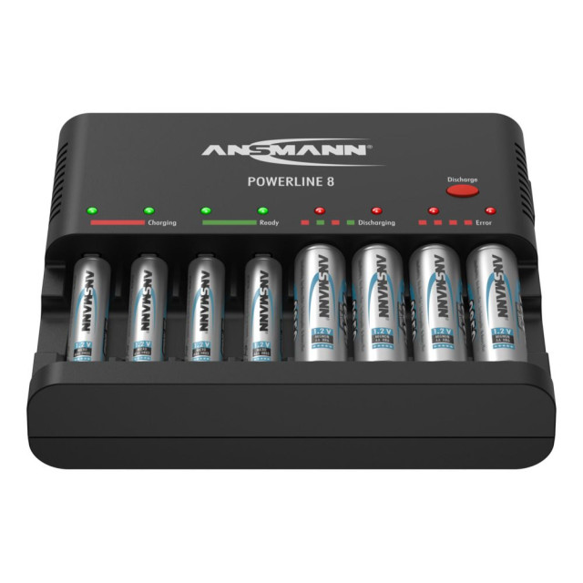 CHARGEUR DE PILES POWERLINE 8 8x AA ou 8x AAA & USB ANSMANN
