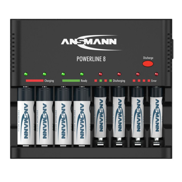 CHARGEUR DE PILES POWERLINE 8 8x AA ou 8x AAA & USB ANSMANN