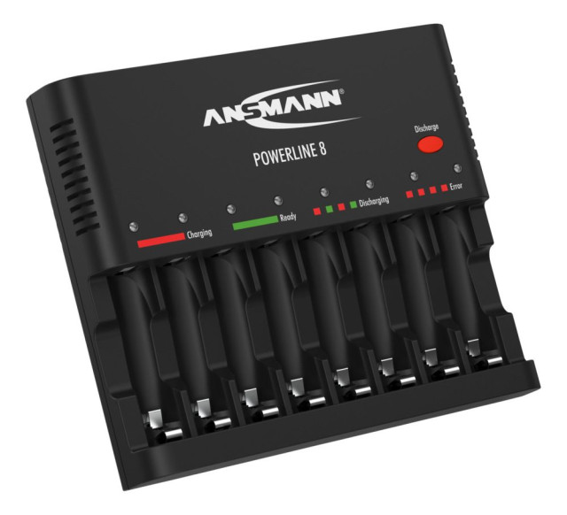 CHARGEUR DE PILES POWERLINE 8 8x AA ou 8x AAA & USB ANSMANN
