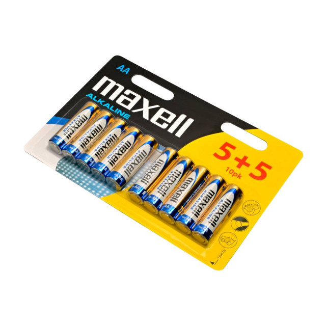 10 Piles LR06 AA Alcaline 1.5V Maxell