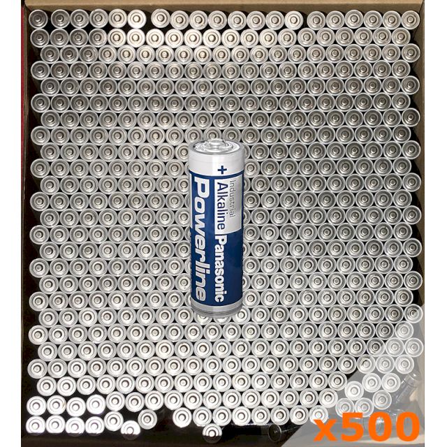 PILES LR6 ALCALINES POWERLINE AA 1.5V x500 PANASONIC