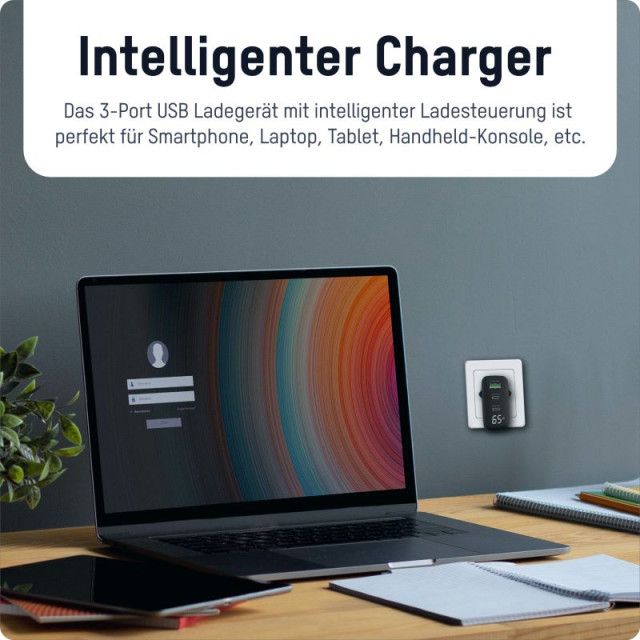 Chargeur HC365PD 2xUSB-C/1xUSB-A 65W Ansmann