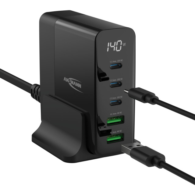 Chargeur Hub DC5140PD 3xUSB-C/2xUSB-A 140W Ansmann