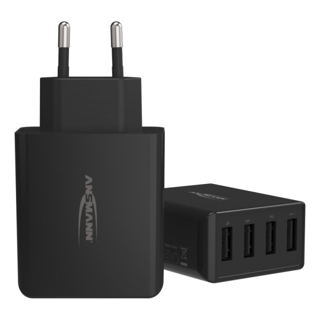 Chargeur HC430 4xUSB-A 30W Noir Ansmann