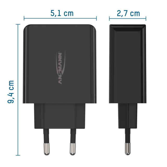 Chargeur HC430 4xUSB-A 30W Noir Ansmann