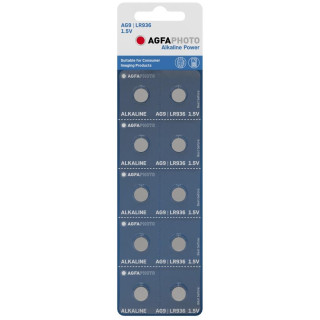 10 Piles Bouton AG9 LR936 Alcaline Power 1.5V AgfaPhoto