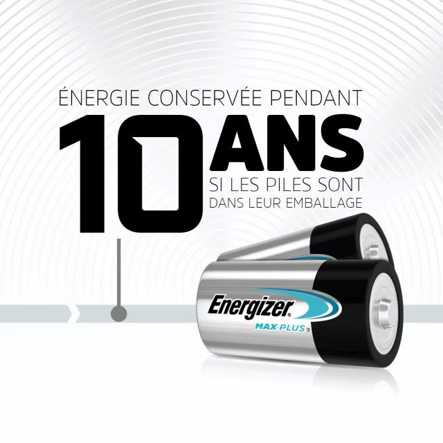20 Piles Alcalines C LR14 Max Plus ENERGIZER