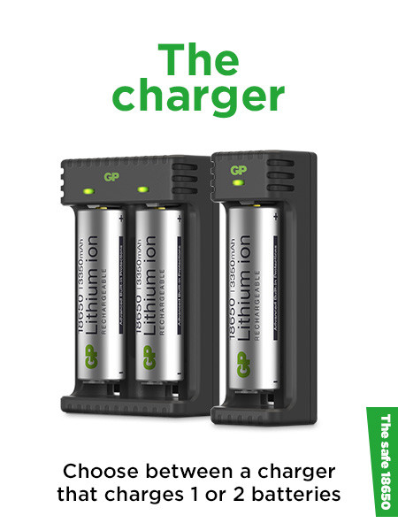 Chargeur Li-Ion USB L111 Avec Pile 18650 Rechargeable 3350mAh GP