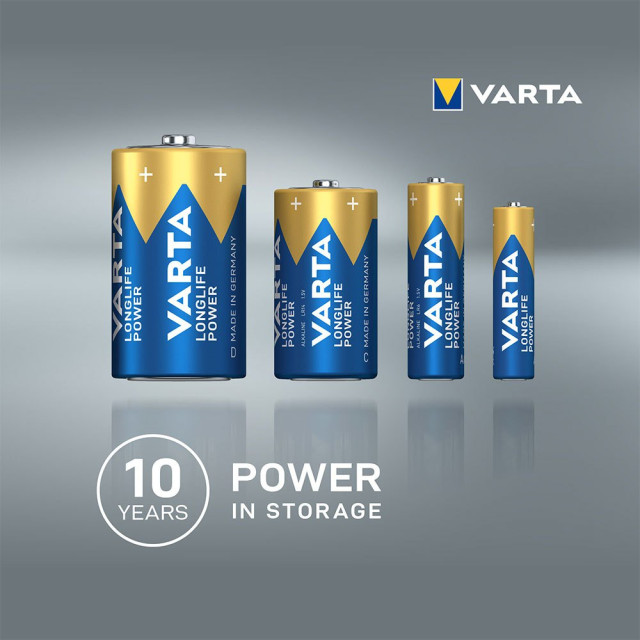 Piles super alcalines LR20 1.5V Longlife Power 16500mAh (20 piles) VARTA