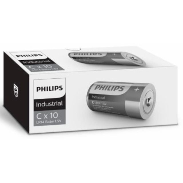 PILES LR14 1.5V Industrial ALCALINES C (boite de 10) PHILIPS