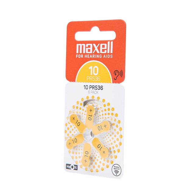 Piles 10 PR70 Auditives 1.45V 100mAh BL6 MAXELL