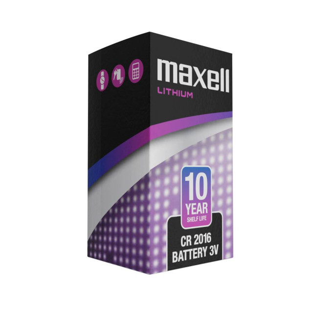 Pile Bouton CR2016 Lithium 3V 90mAh Maxell