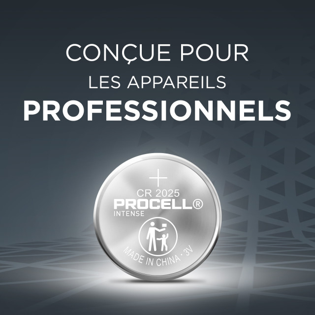 5 Piles Bouton CR2025 Lithium Intense 3V 165mAh Duracell Procell
