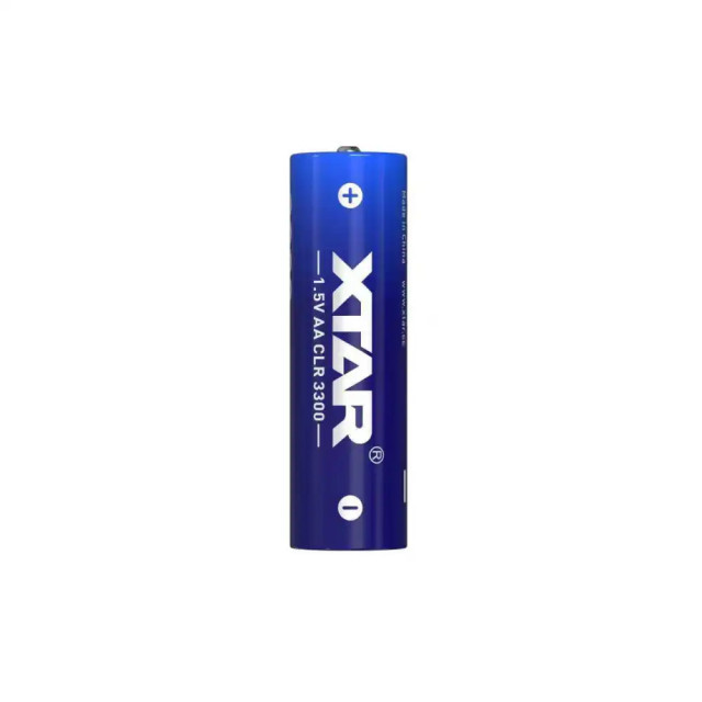 4 Batteries Li-Ion AA CLR Rechargeable 1.5V 3300 mAh XTAR