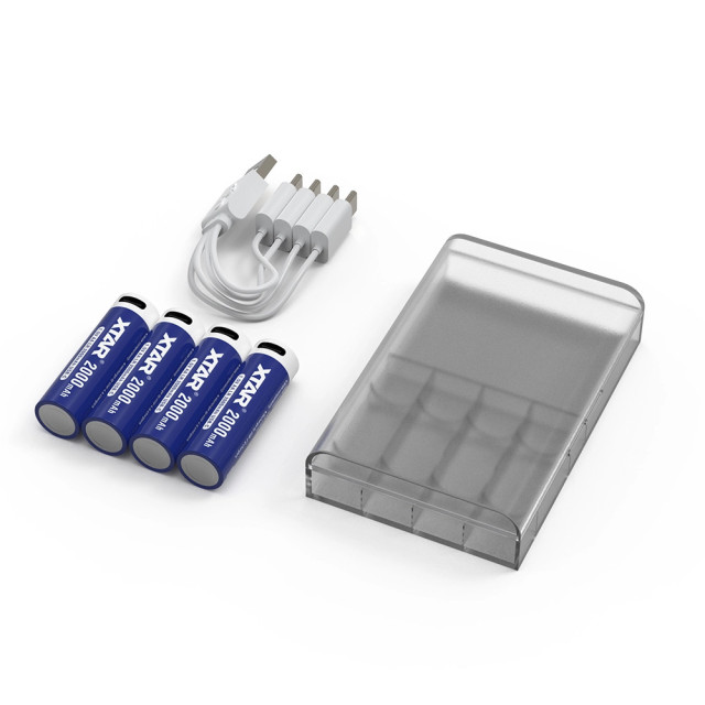 4 Batteries Li-Ion USB-C AA LR Rechargeable 1.5V 2000 mAh XTAR