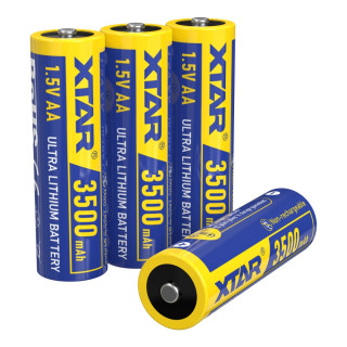 4 Piles Lithium AA Ultra 3500D 1.5V 3500 mAh XTAR