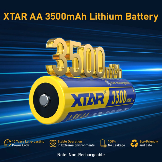 4 Piles Lithium AA Ultra 3500D 1.5V 3500 mAh XTAR