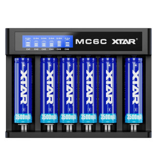 Chargeur de Batteries MC6C avec Écran LCD 6 Slots XTAR