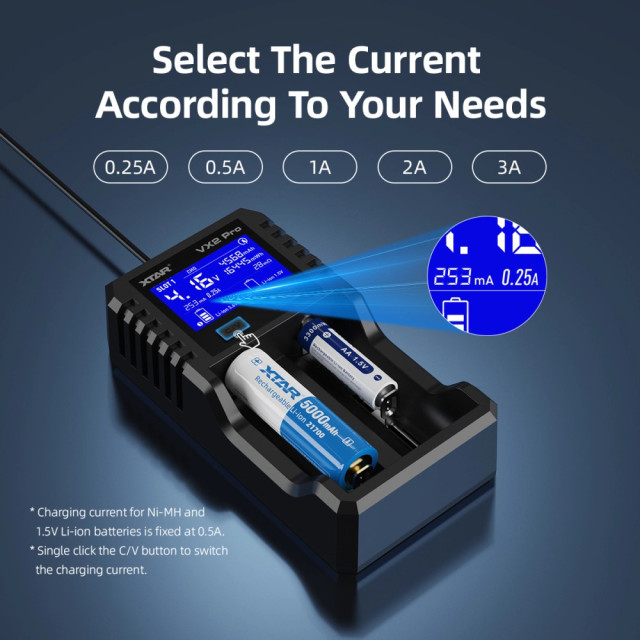 Chargeur et Testeur de Batteries VX2 Pro XTAR