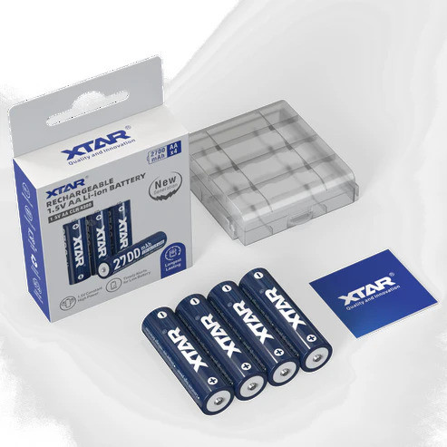 4 Batteries Li-Ion AA CLR 4300 Rechargeable 1.5V 2700 mAh XTAR