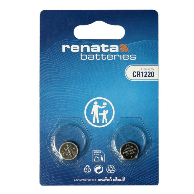 2 Piles CR1220 Lithium 3V 35mAh Renata