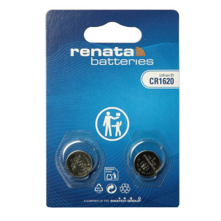 2 Piles CR1620 Lithium 3V 68mAh Renata