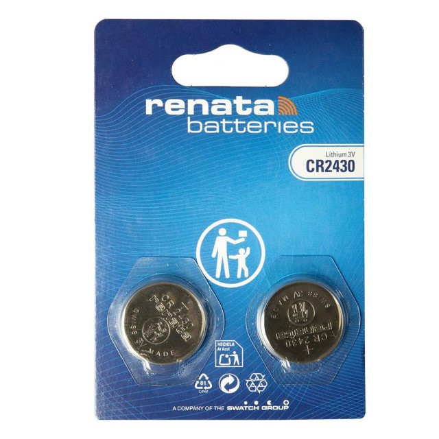 2 Piles CR2430 Lithium 3V 285mAh Renata