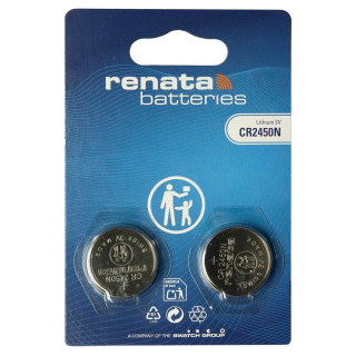 2 Piles CR2450N Lithium 3V 540mAh Renata