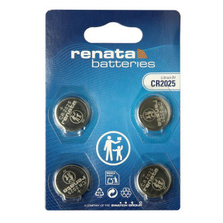 4 Piles CR2025 Lithium 3V 165mAh Renata