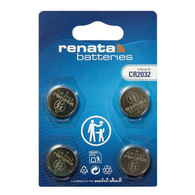 4 Piles CR2032 Lithium 3V 225mAh Renata