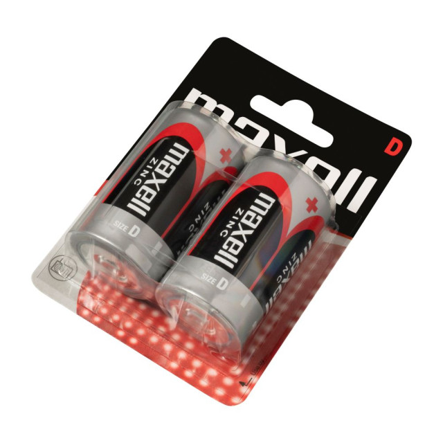 2 Piles D R20 Salines Zinc Carbone 1.5V Maxell