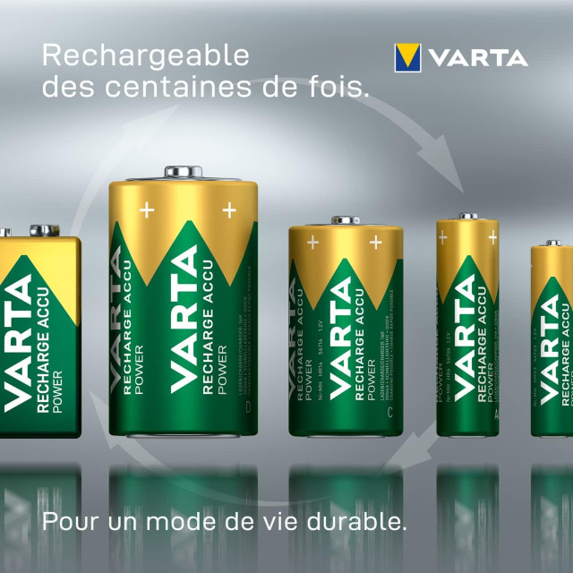 PILES AA RECHARGEABLES Accu Power HR6 NiMH 1.2V 2100mAh Ready to Use BL4 VARTA