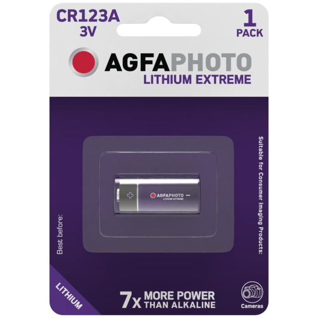 Pile CR123A Photo Lithium Extreme 3V 1300mAh Agfa