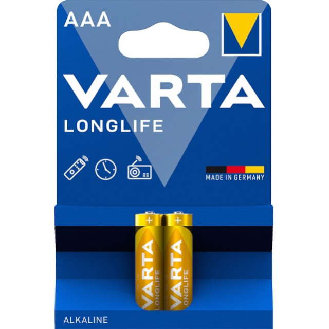 2 Piles LR03 AAA Alcaline Longlife 1.5V Varta