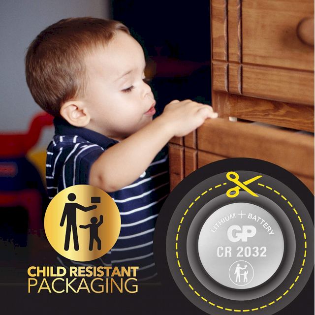 4 Piles Bouton CR2032 Lithium 3V 220mAh GP