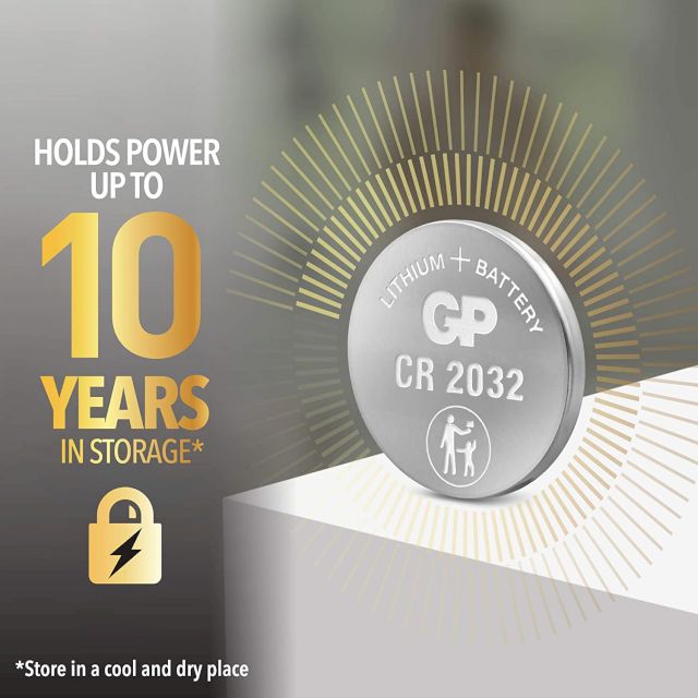 4 Piles Bouton CR2032 Lithium 3V 220mAh GP