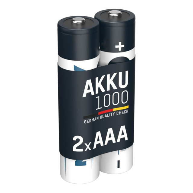 2 Piles Rechargeables AAA HR03 NiMH Préchargées 1.2V 1000mAh Ansmann