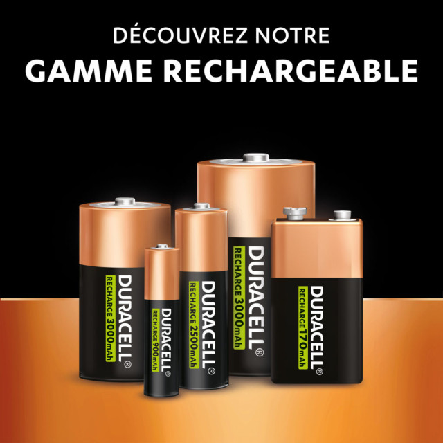 PILE RECHARGEABLE NiMH 6HR61 RC22 DC1604 8.4V 170mAh BL1 DURACELL