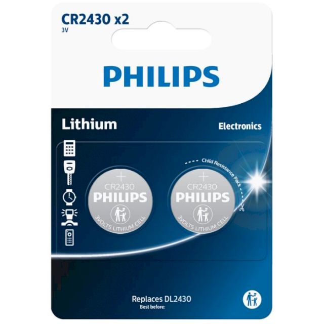 Piles Bouton CR2430 Lithium - Lot De 2 - Pour Montres, Télécommandes, Jouets